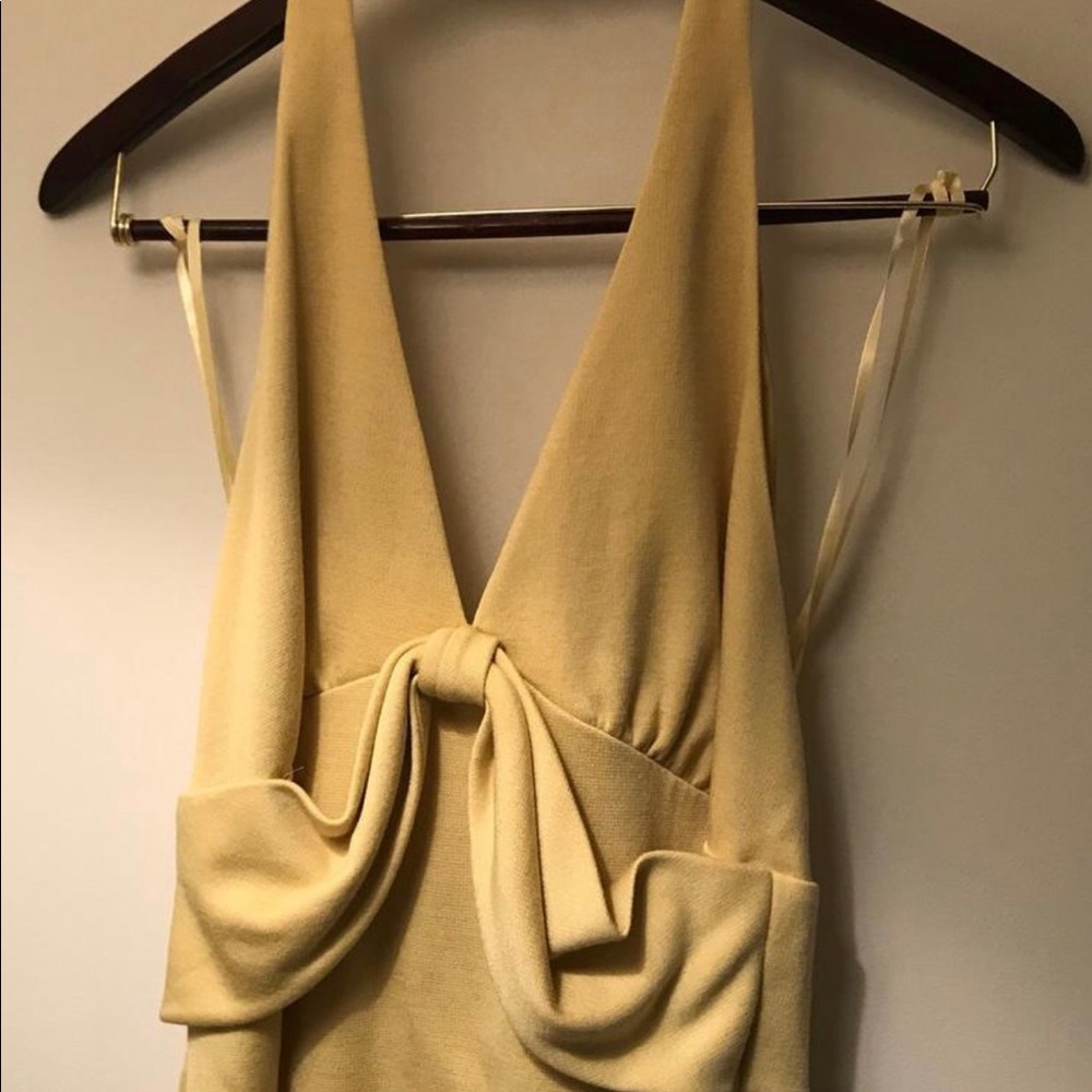 ST JOHN COUTURE in Lemon Grass Halter Dress sz12 - Picture 6 of 7